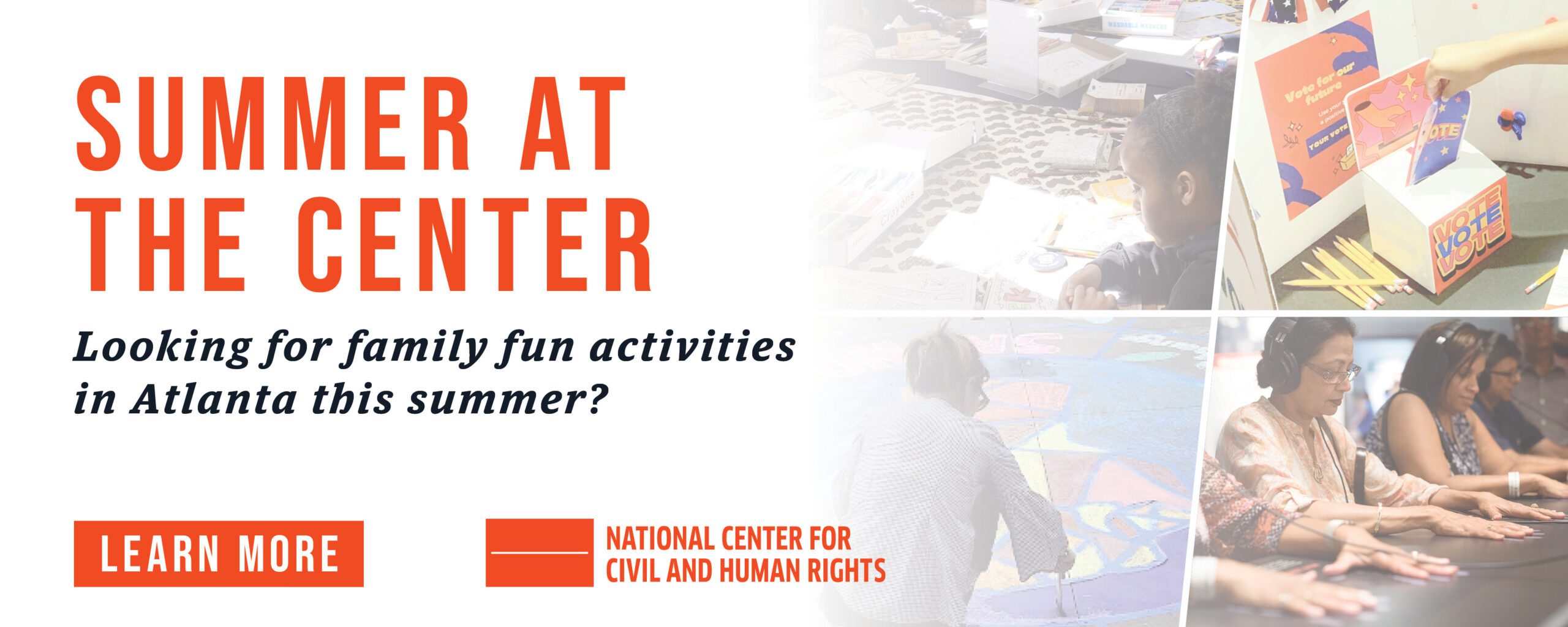 Summer at the center header graphic