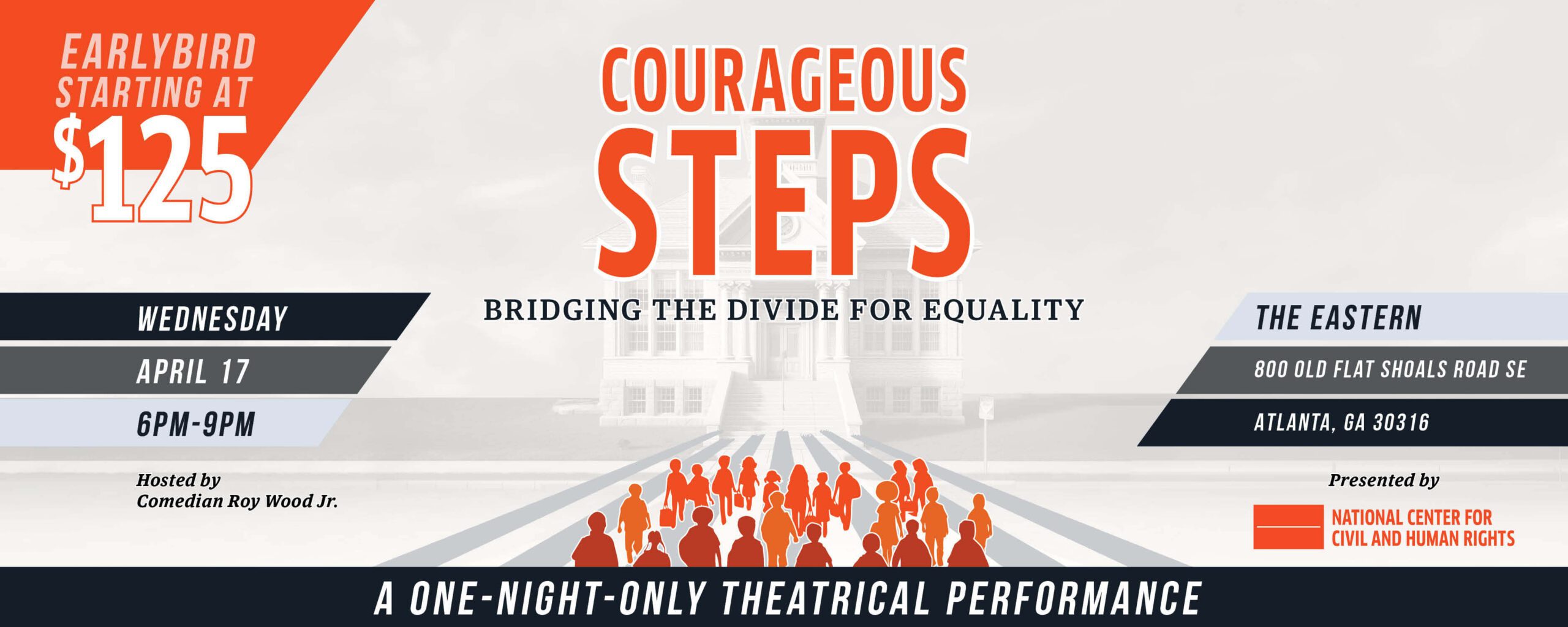 Power to inspire Celebrate the 70th anniversary of Brown v. Board of Education by attending our one-night-only performance of courageous steps: Bridging the divide for equality.