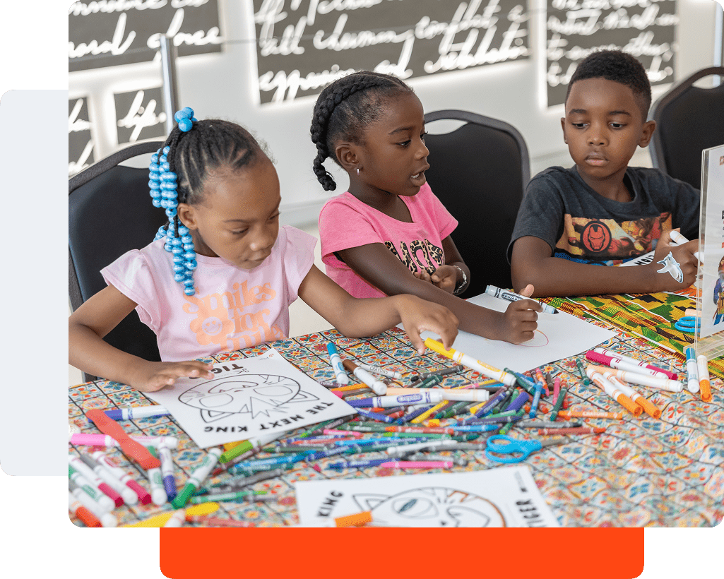 Students engaging in a coloring activity