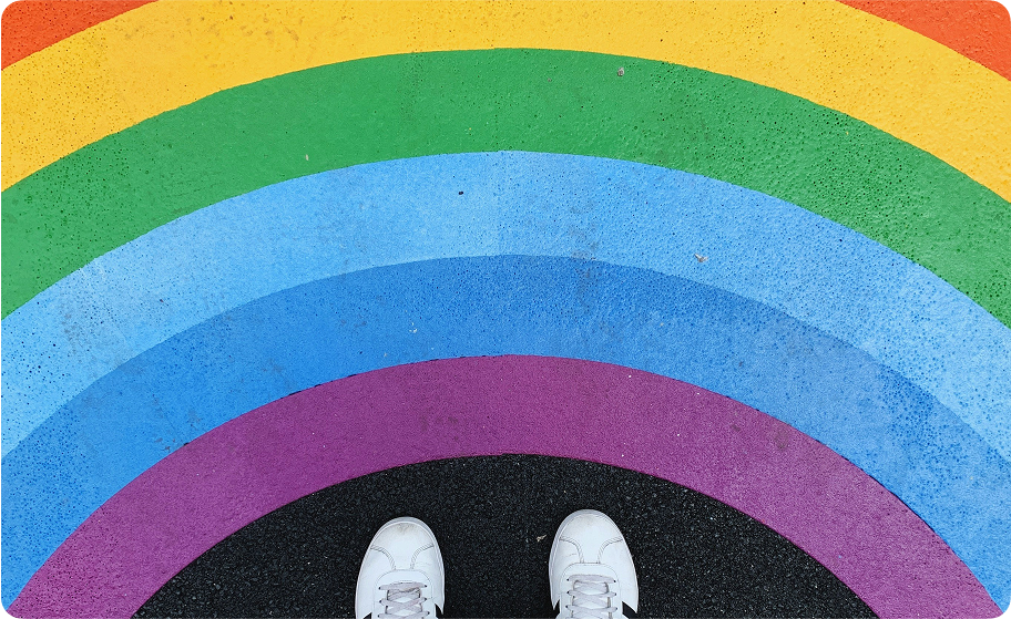 Rainbow painted on the ground