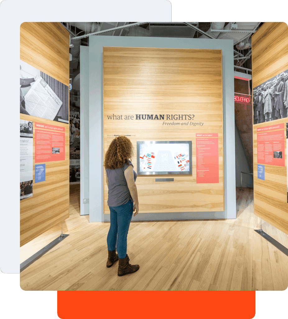 Woman viewing an exhibit at NCCHR