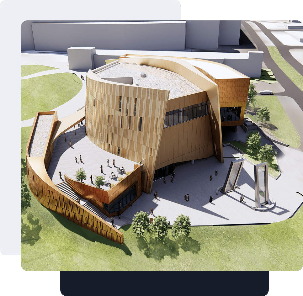 Design mockup of the future construction of The National Center for Civil and Human Rights