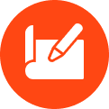 Icon of a pen and paper