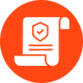 Icon of a paper with a safety shield