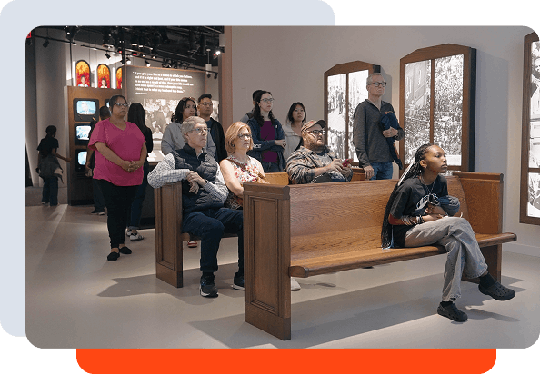 Visitors at NCCHR viewing an exhibit