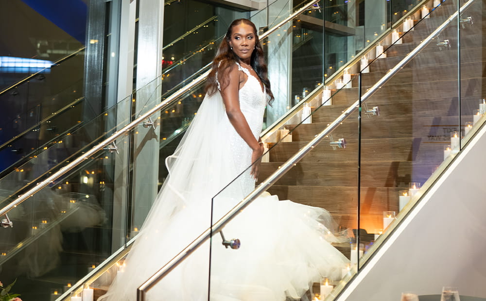 Bride on the Main Lobby staircase