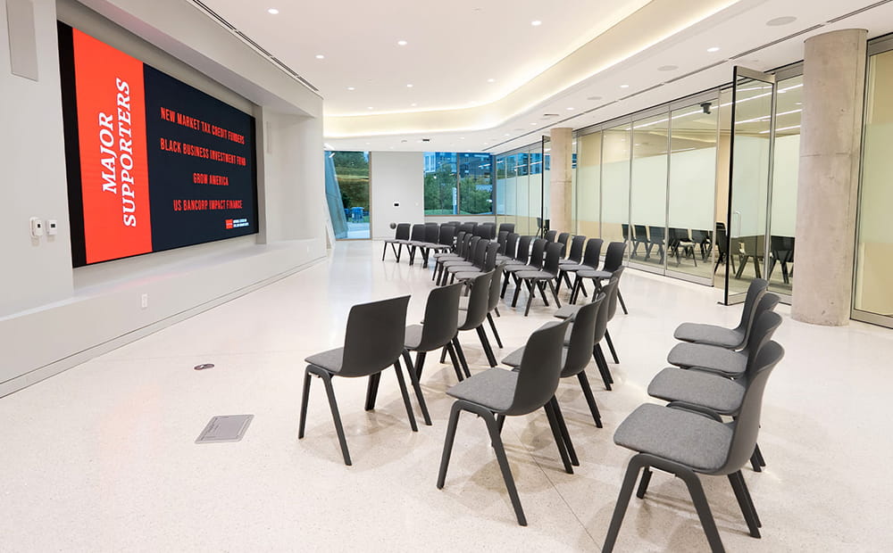 Classroom configuration of the Shirley Clarke Franklin Pavilion