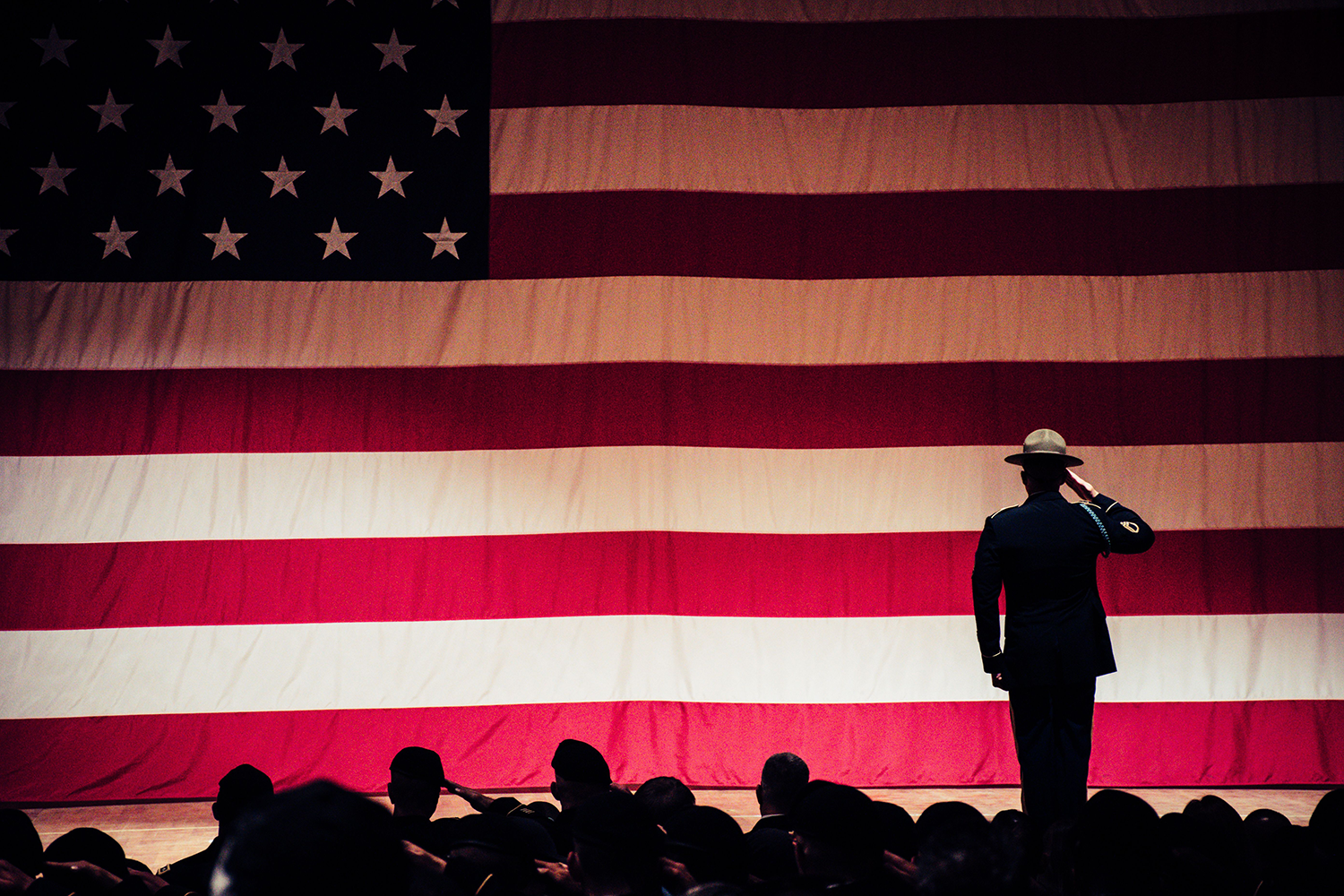Veterans Day salute to the American flag